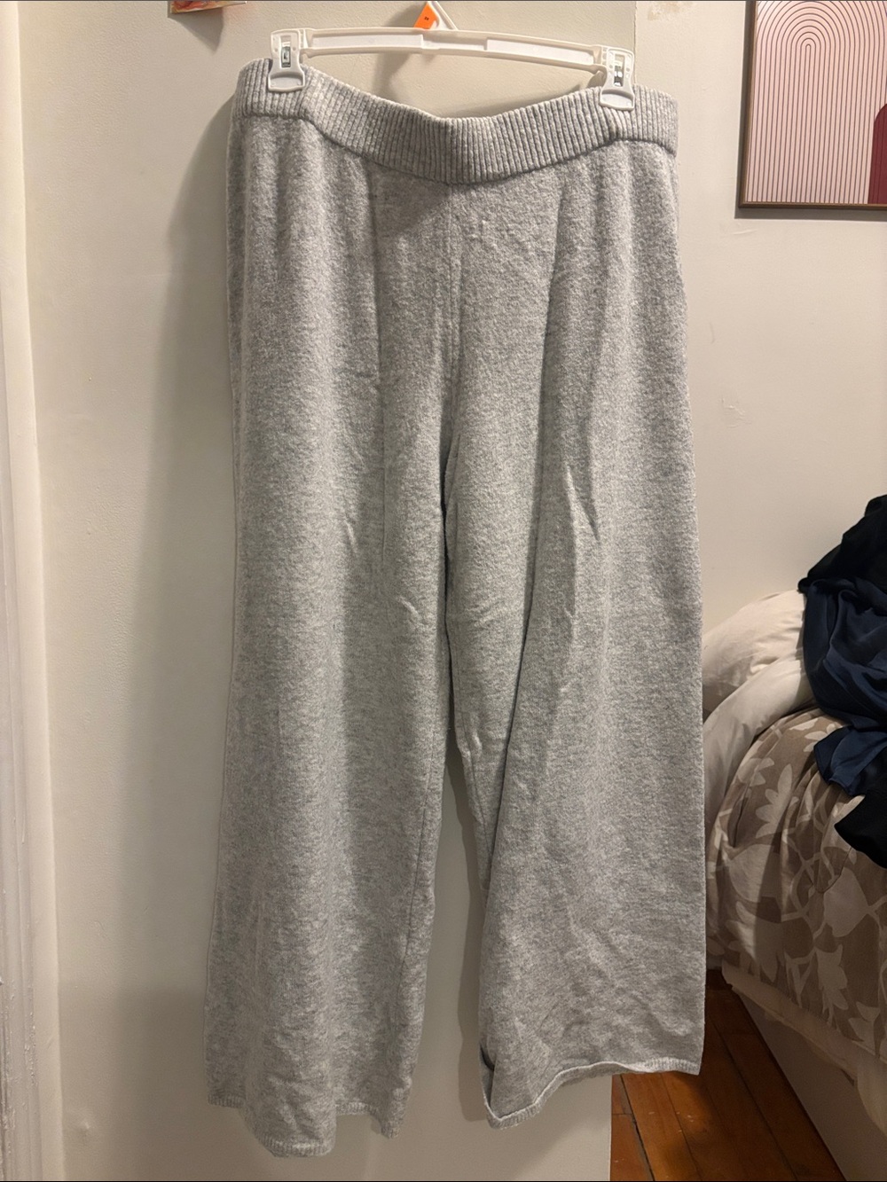 George Light Gray Wide-Leg Knit Pants